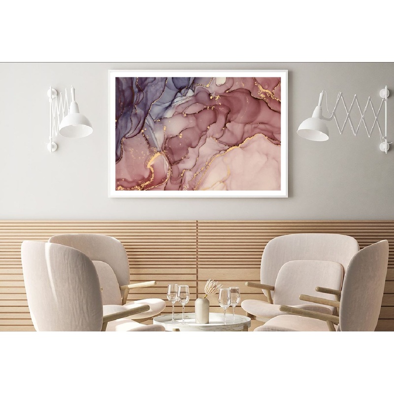 Pink Brown & Gold Abstract Design Home Decor Premium Quality Poster Print Choose Your Sizes