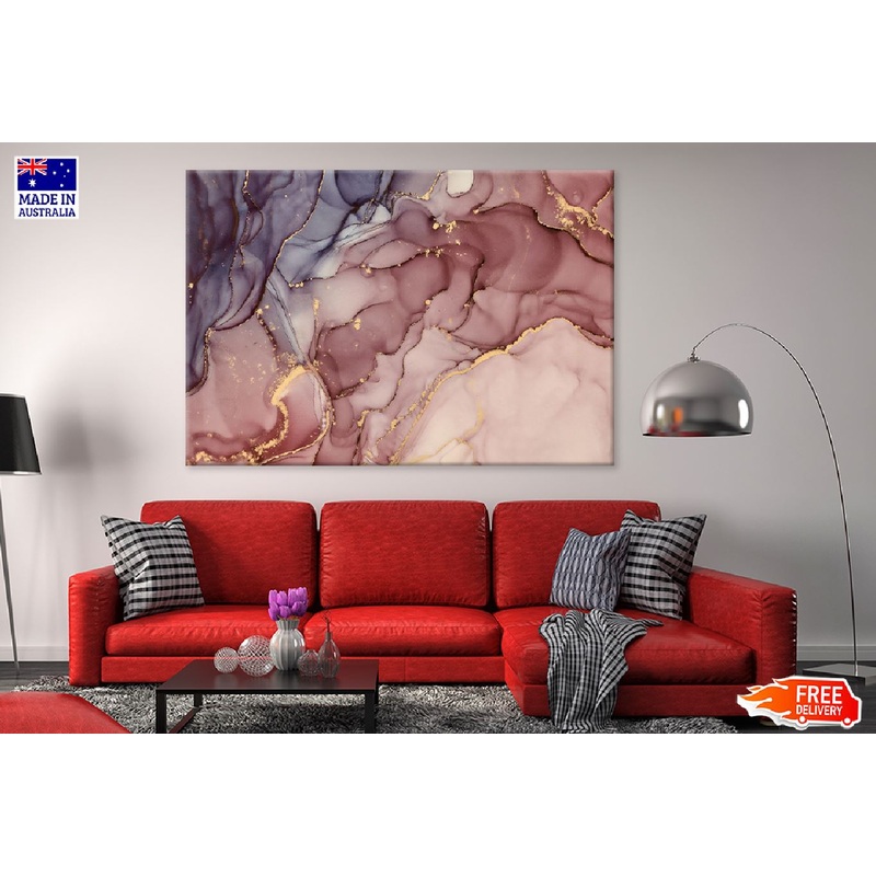 Pink Brown & Gold Abstract Design Print 100% Australian Made