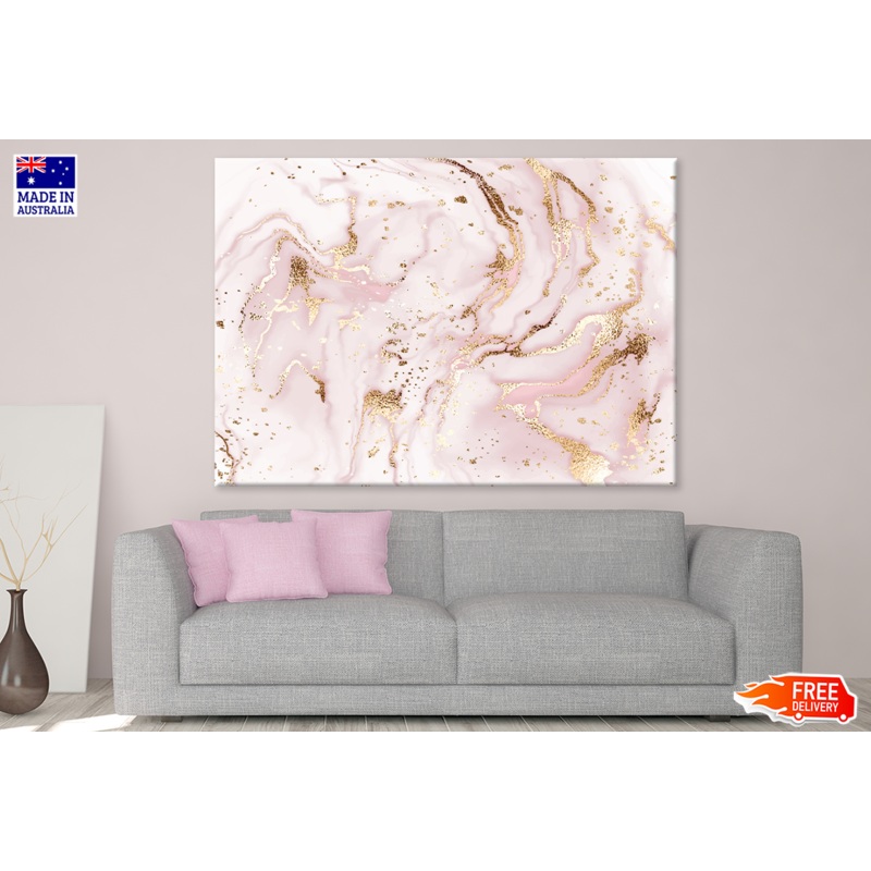 Pink & Gold Abstract Design Print 100% Australian Made