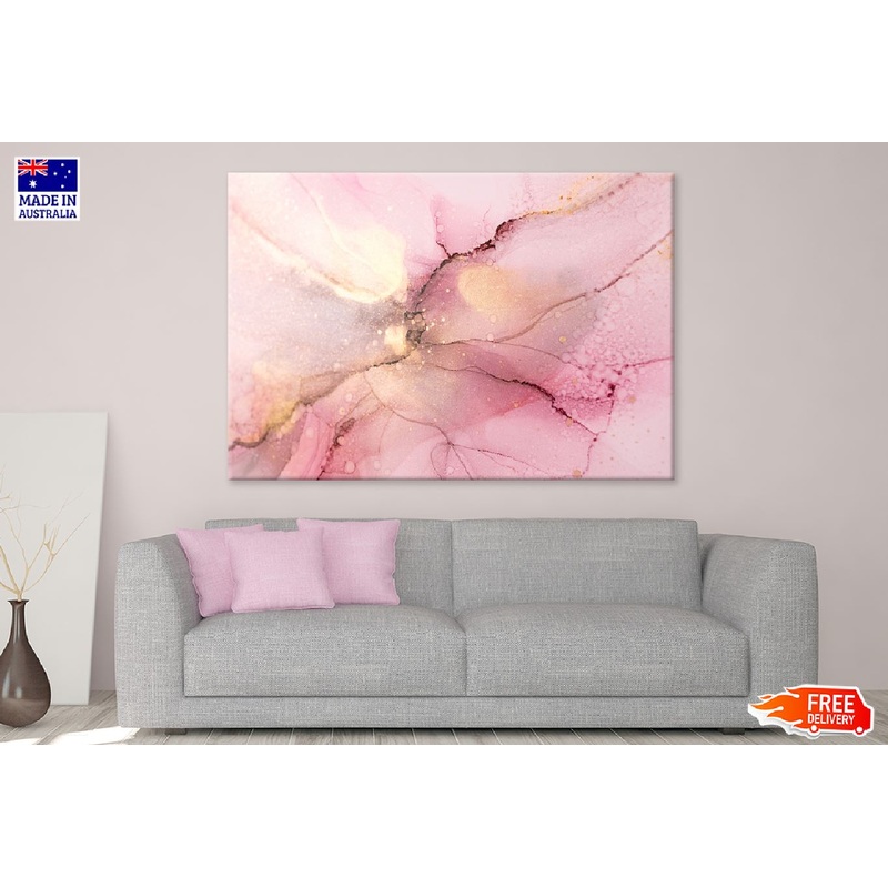 Pink & Gold Fluid Abstract Design Print 100% Australian Made