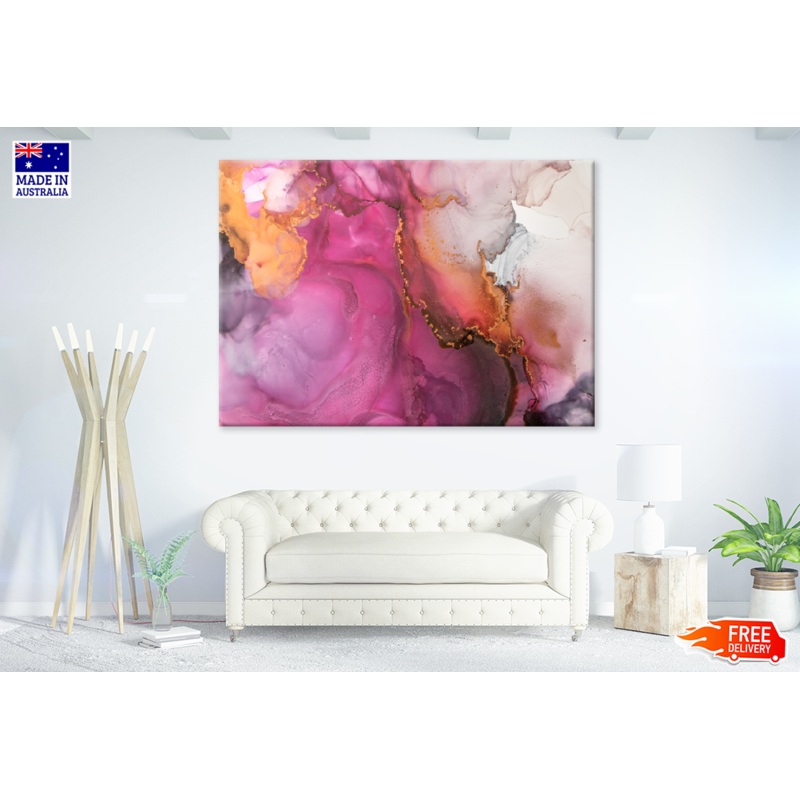 Pink Orange & White Abstract Design Print 100% Australian Made
