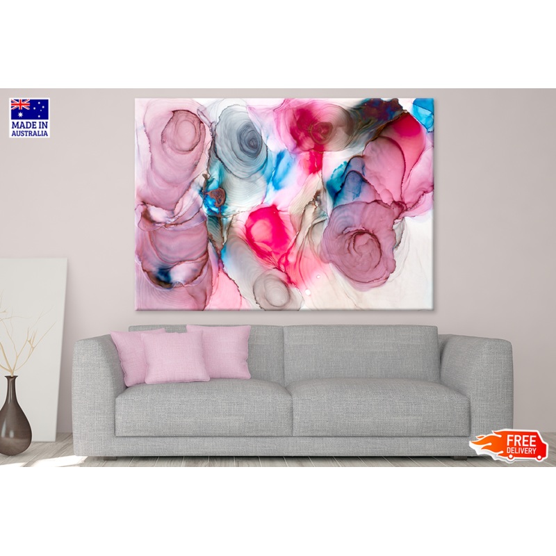 Pink Purple Blue & White Abstract Design Print 100% Australian Made