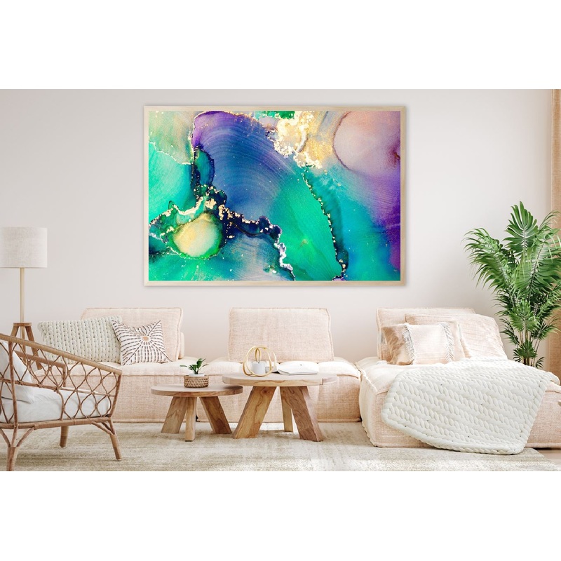 Purple Blue & Green Gold Abstract Design Home Decor Premium Quality Poster Print Choose Your Sizes