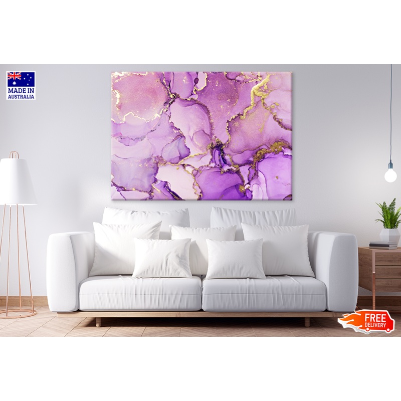 Purple & Gold Abstract Design Print 100% Australian Made