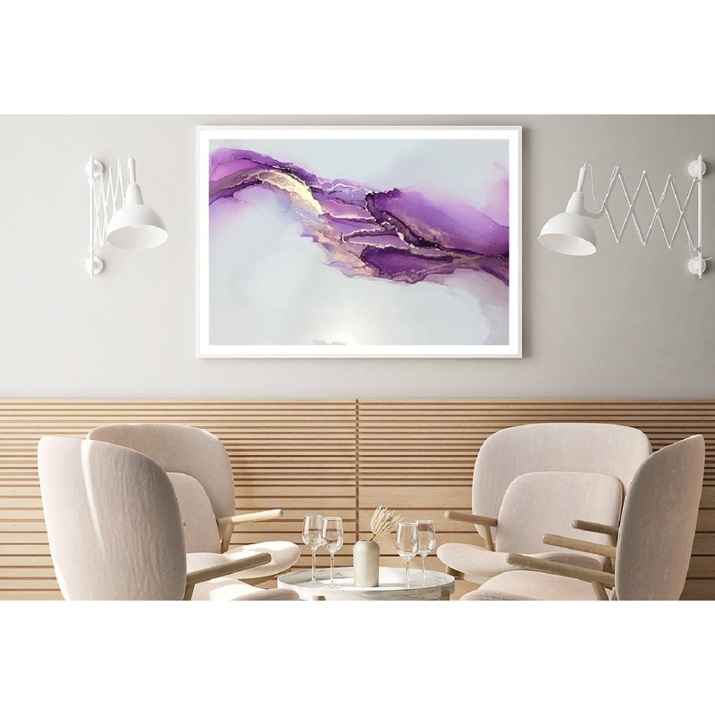 Purple & Grey Abstract Fluid Design Home Decor Premium Quality Poster Print Choose Your Sizes