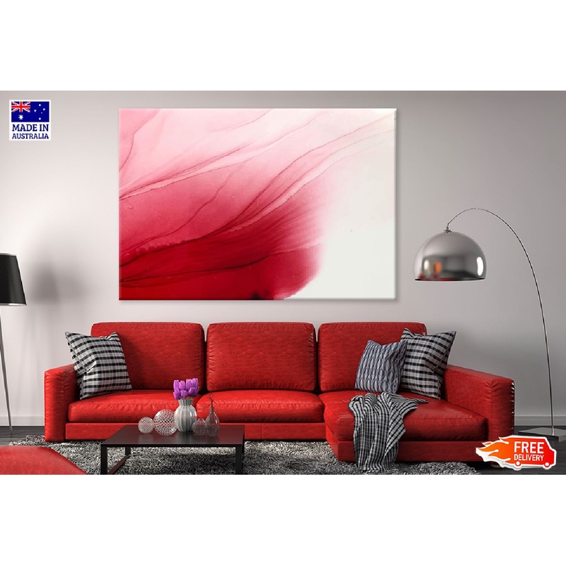 Red Pink Fluid Abstract Design Print 100% Australian Made