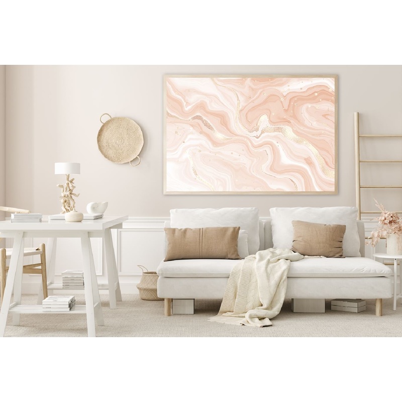 Beige Gold Fluid Abstract Design Home Decor Premium Quality Poster Print Choose Your Sizes
