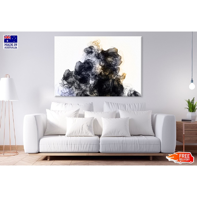 Black & Gold Smoke Abstract Design Print 100% Australian Made