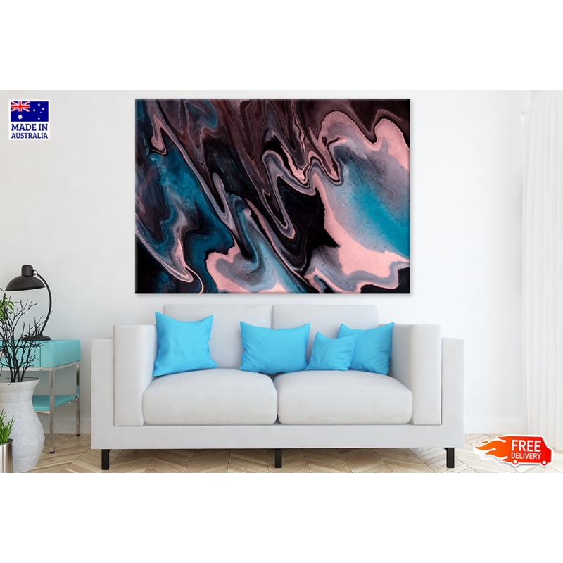 Black Pink & Blue Abstract Design Print 100% Australian Made