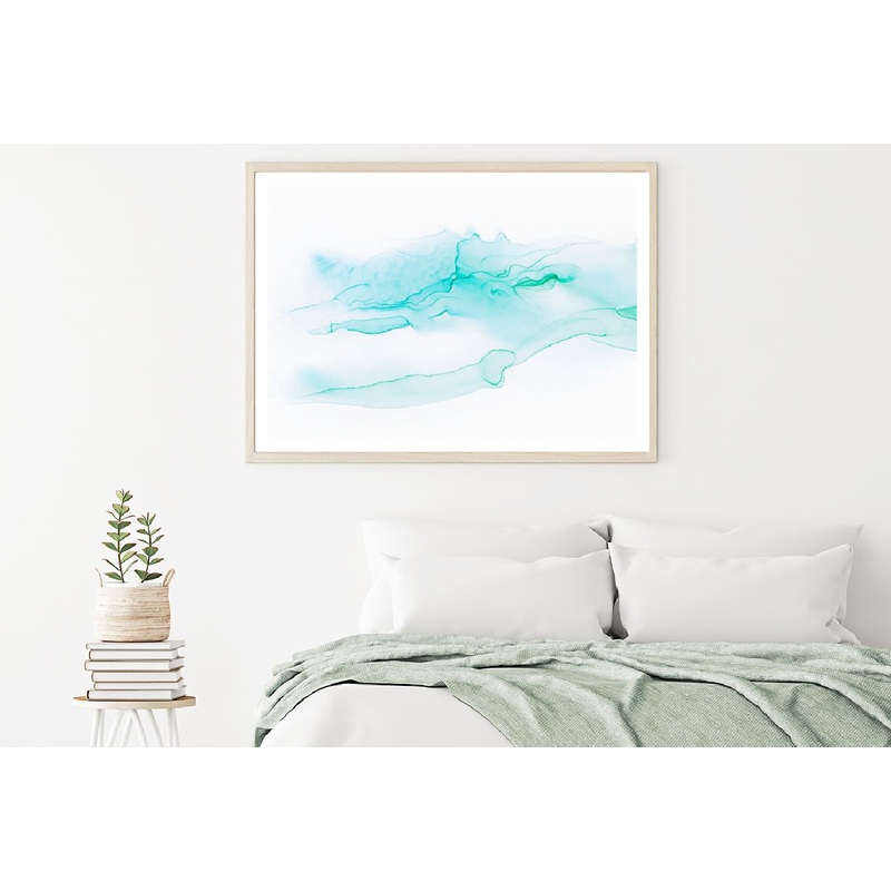 Blue Green Ink Abstract Design Home Decor Premium Quality Poster Print Choose Your Sizes