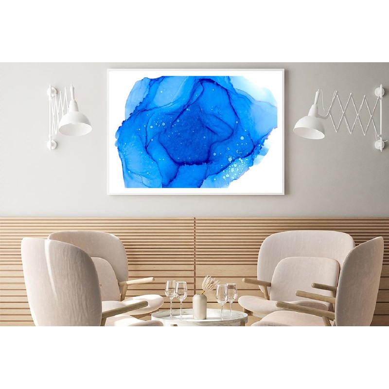 Blue Paint Drops Abstract Design Home Decor Premium Quality Poster Print Choose Your Sizes