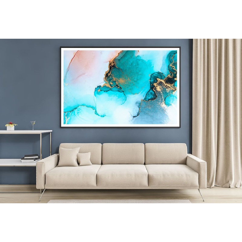 Blue Red & Gold Splash Abstract Design Home Decor Premium Quality Poster Print Choose Your Sizes