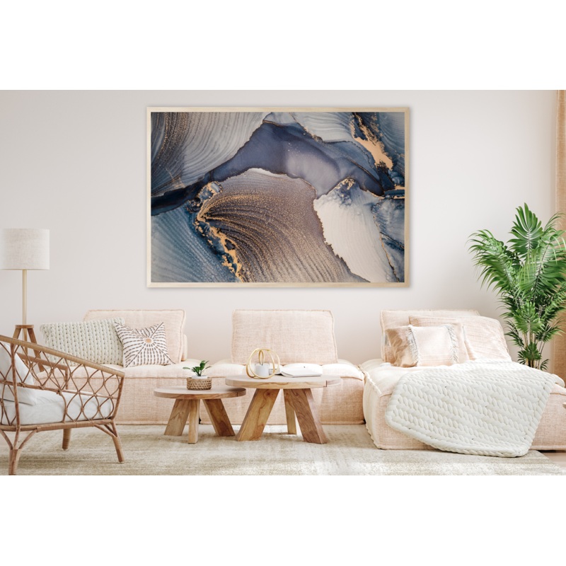 Brown & Blue Abstract Design Home Decor Premium Quality Poster Print Choose Your Sizes