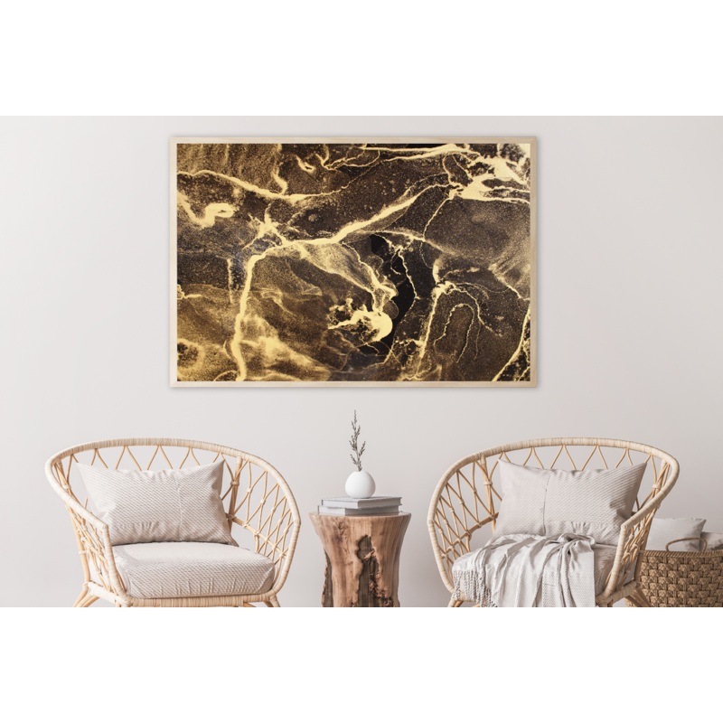 Brown & Gold Abstract Design Home Decor Premium Quality Poster Print Choose Your Sizes