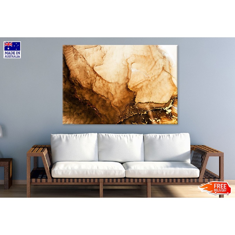Brown & Golden Splash Abstract Design Print 100% Australian Made