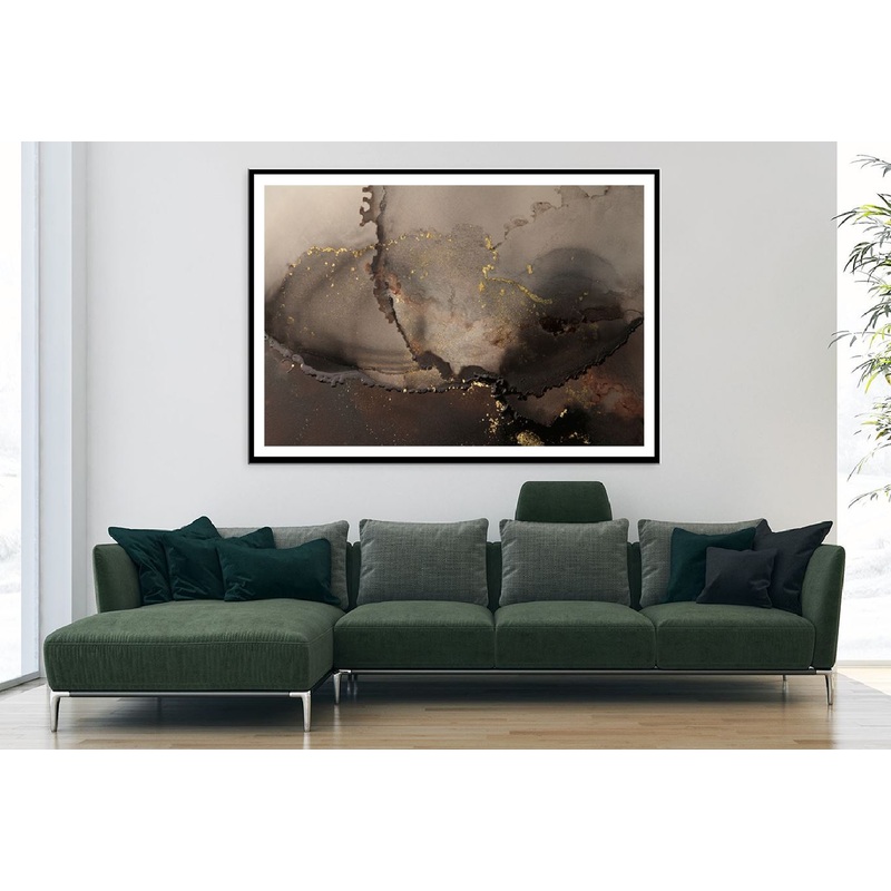 Dark Brown Black & Gold Abstract Design Home Decor Premium Quality Poster Print Choose Your Sizes