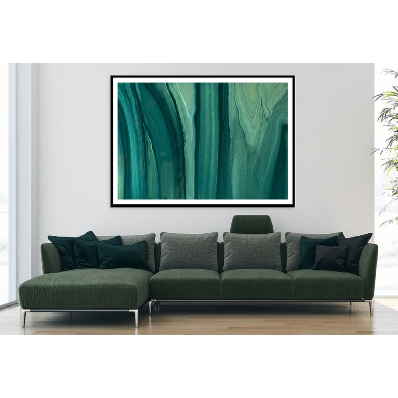 Dark Green Liquid Marble Abstract Design Home Decor Premium Quality Poster Print Choose Your Sizes