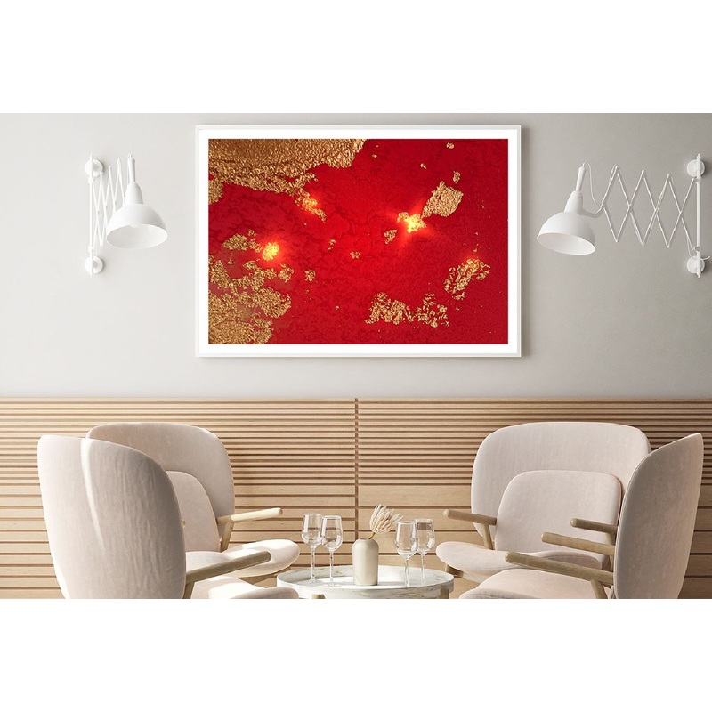 Dark Red & Gold Abstract Design Home Decor Premium Quality Poster Print Choose Your Sizes