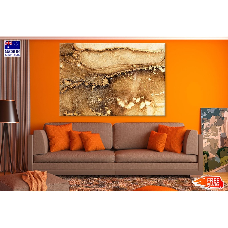 Golden Mineral Stone Abstract Design Print 100% Australian Made