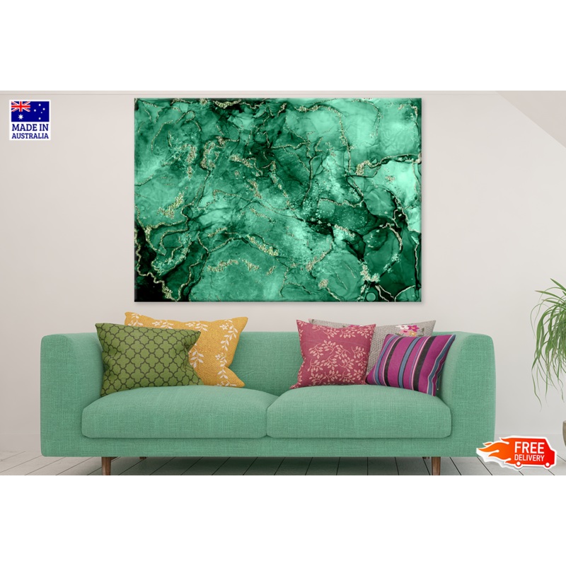 Green & Black Abstract Design Print 100% Australian Made