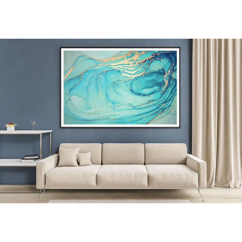 Green Blue & Gold Lines Abstract Design Home Decor Premium Quality Poster Print Choose Your Sizes