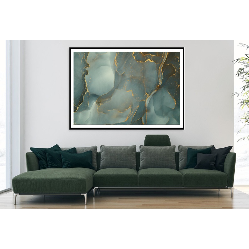 Green & Gold Abstract Design Home Decor Premium Quality Poster Print Choose Your Sizes