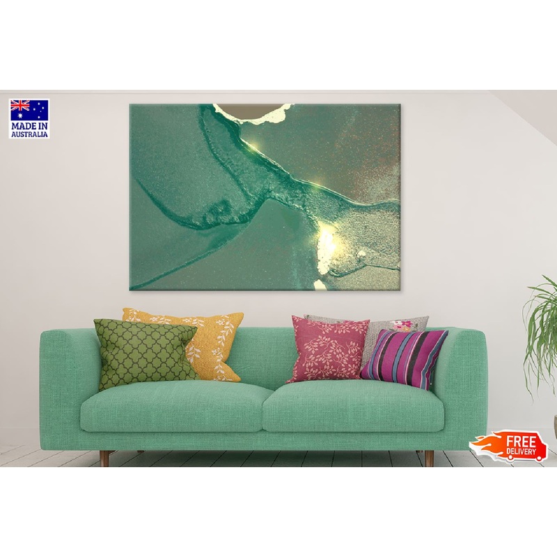 Green & Gold Splash Abstract Design Print 100% Australian Made