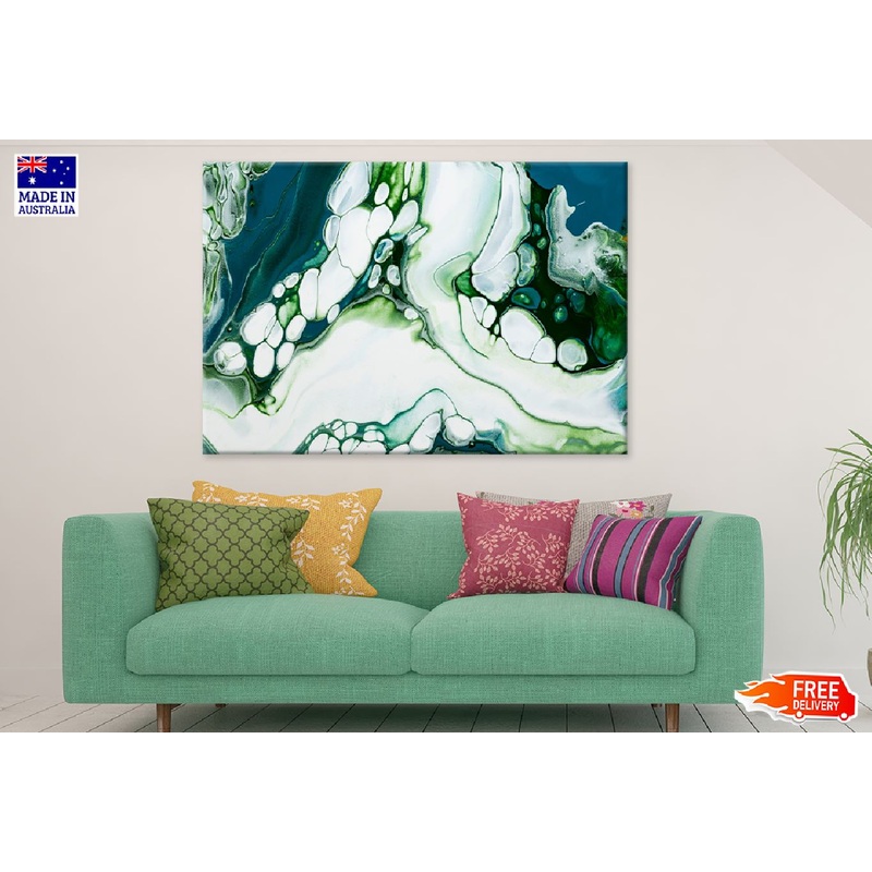 Green Marble Swirl Abstract Design Print 100% Australian Made
