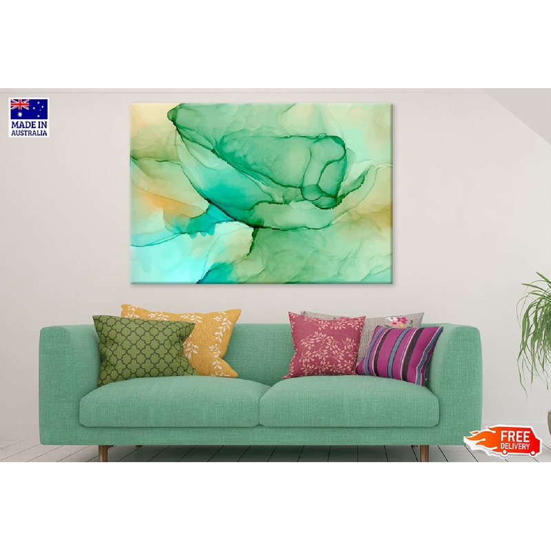 Green & Orange Abstract Design Print 100% Australian Made