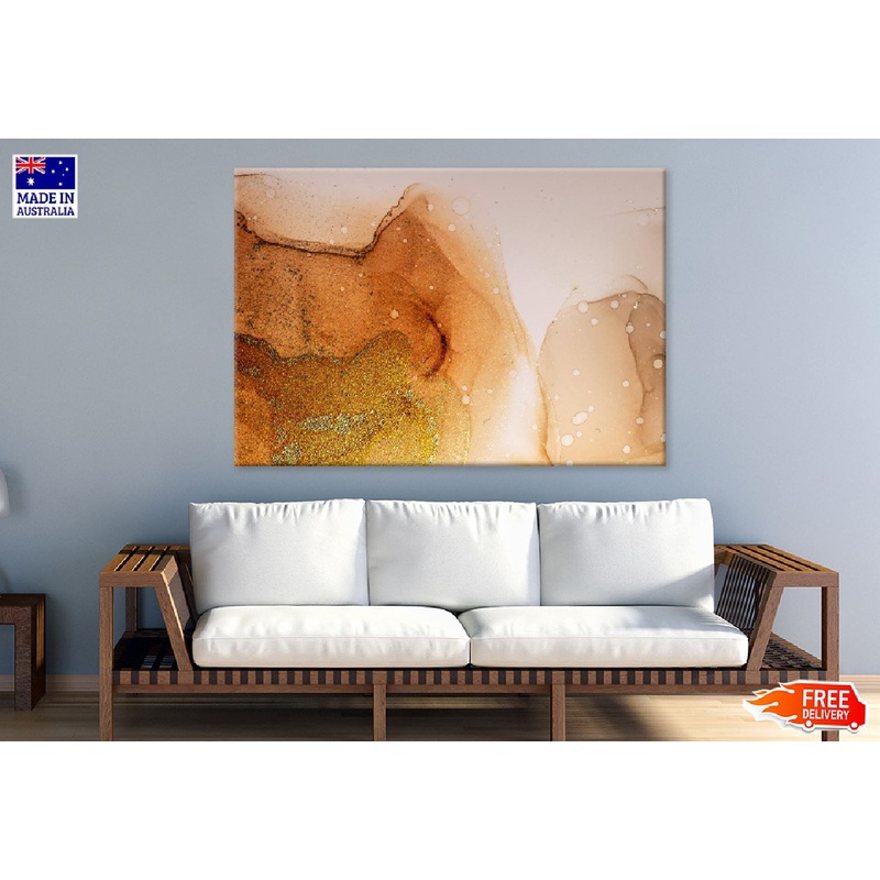 Orange & Gold Fluid Abstract Design Print 100% Australian Made