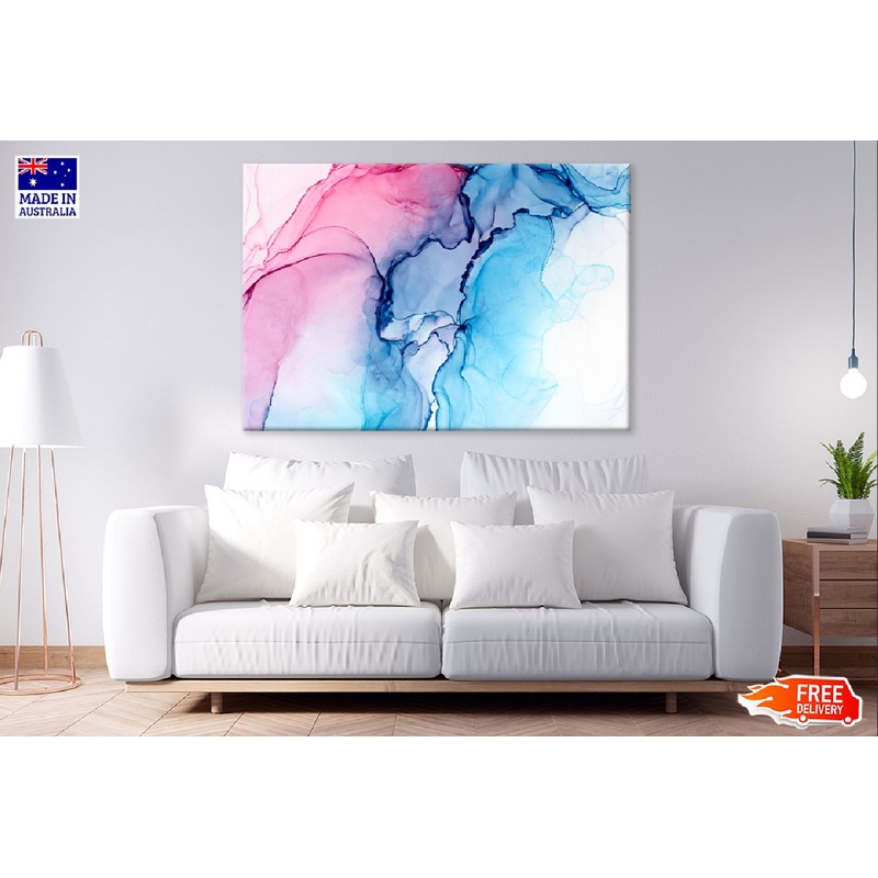 Pink & Blue Ink Abstract Design Print 100% Australian Made
