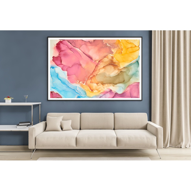 Pink Blue Yellow & Green Abstract Design Home Decor Premium Quality Poster Print Choose Your Sizes