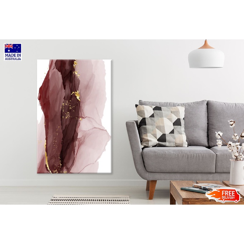 Pink & Brown Gold Lines Abstract Design Print 100% Australian Made