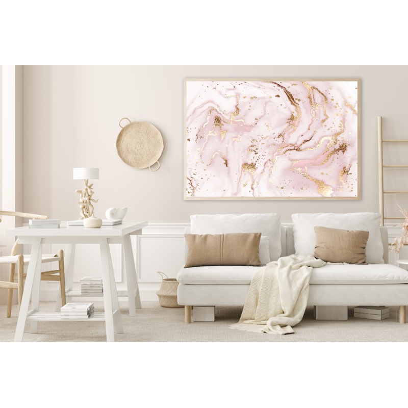Pink & Gold Abstract Design Home Decor Premium Quality Poster Print Choose Your Sizes