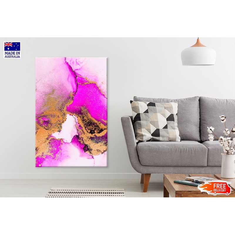 Pink & Gold Marble Abstract Design Print 100% Australian Made