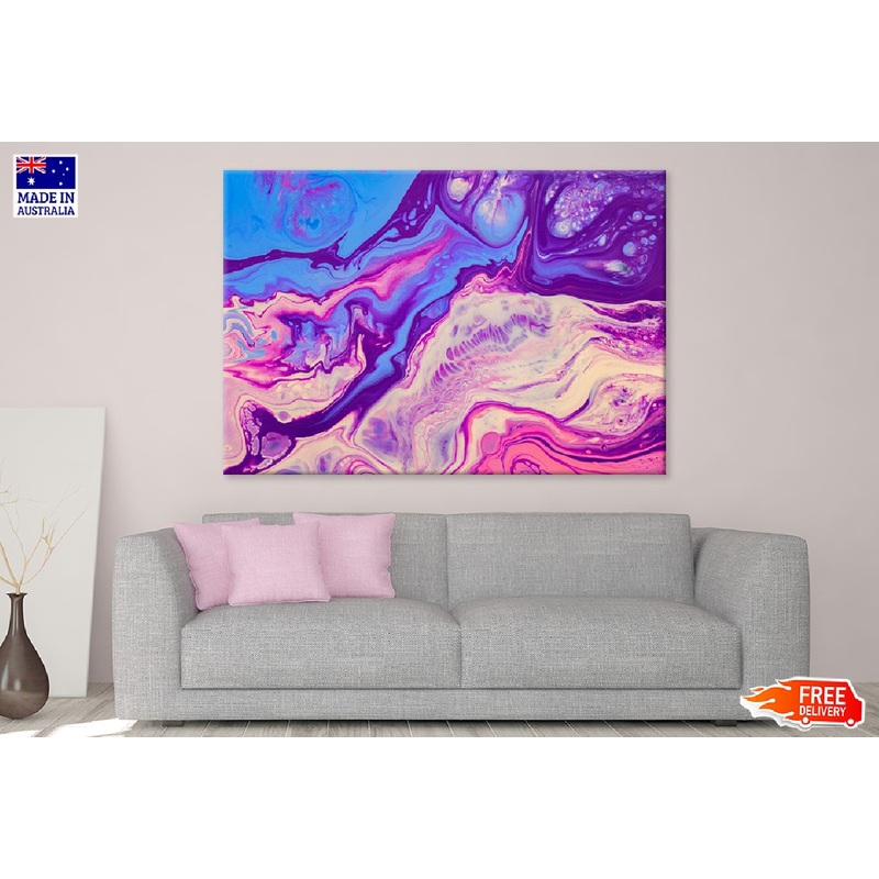 Pink Purple & Blue Abstract Design Print 100% Australian Made
