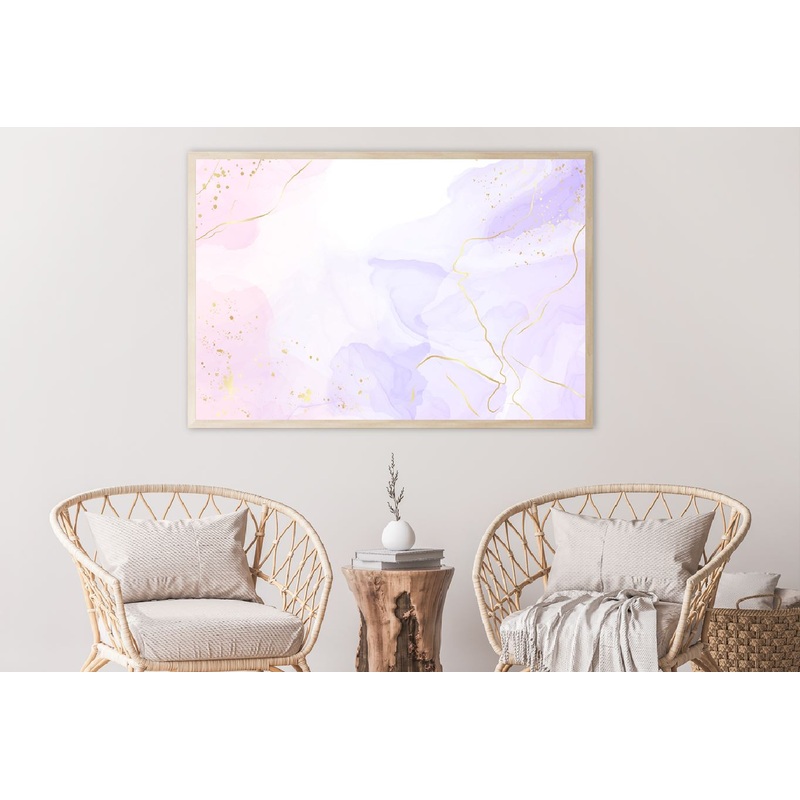 Pink Purple & Gold Abstract Design Home Decor Premium Quality Poster Print Choose Your Sizes