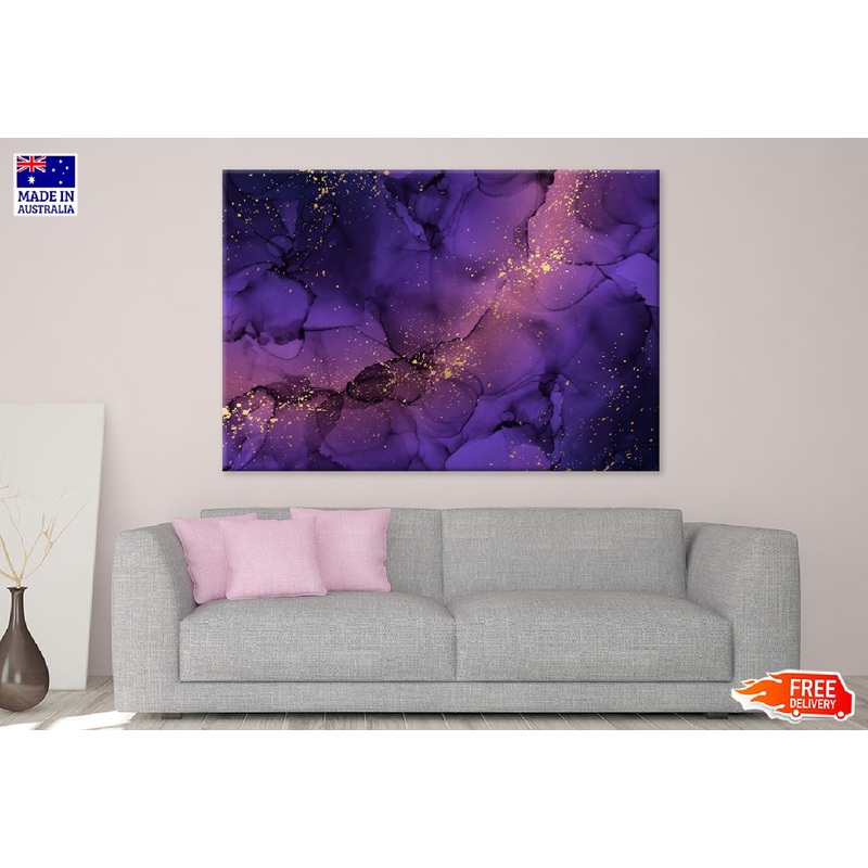 Pink Purple & Gold Drops Abstract Design Print 100% Australian Made