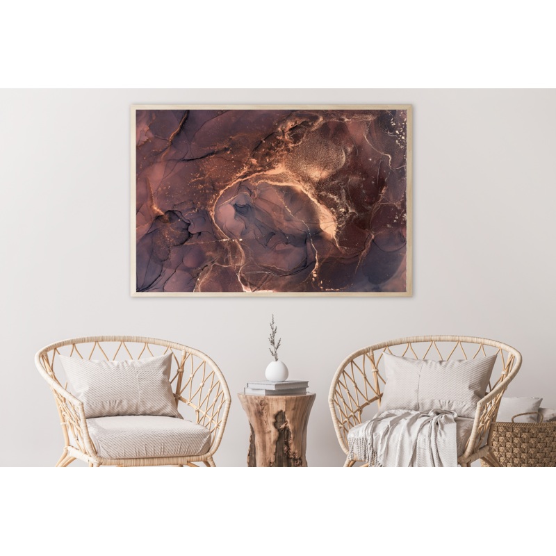 Pink Red & Gold Abstract Design Home Decor Premium Quality Poster Print Choose Your Sizes