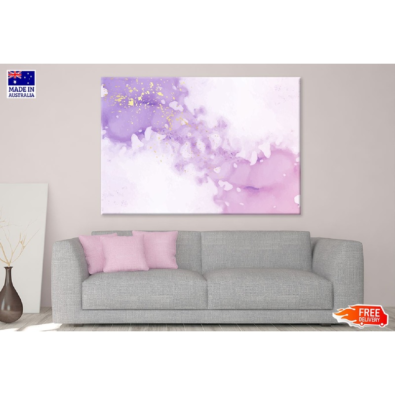 Purple Ink & Gold Splash Abstract Design Print 100% Australian Made