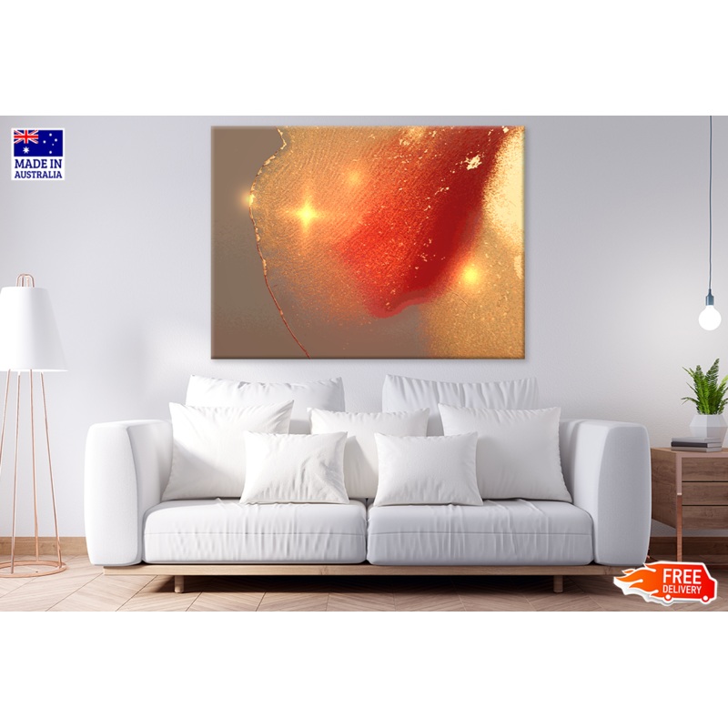 Red & Orange Abstract Design Print 100% Australian Made