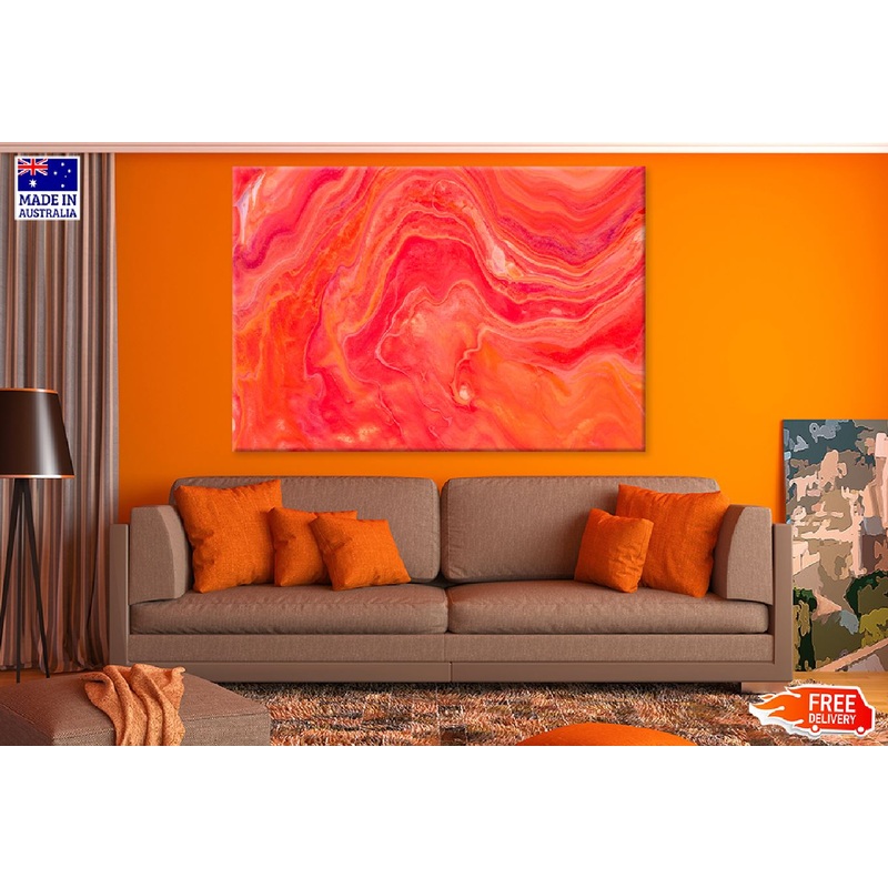 Red Orange Fluid Abstract Design Print 100% Australian Made