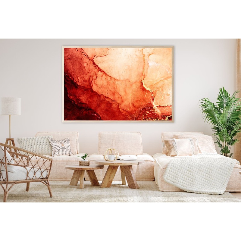 Red Orange & Gold Abstract Design Home Decor Premium Quality Poster Print Choose Your Sizes