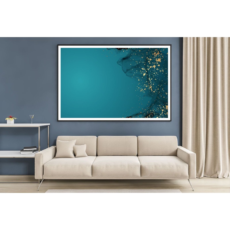 Turquoise Green & Gold Abstract Design Home Decor Premium Quality Poster Print Choose Your Sizes