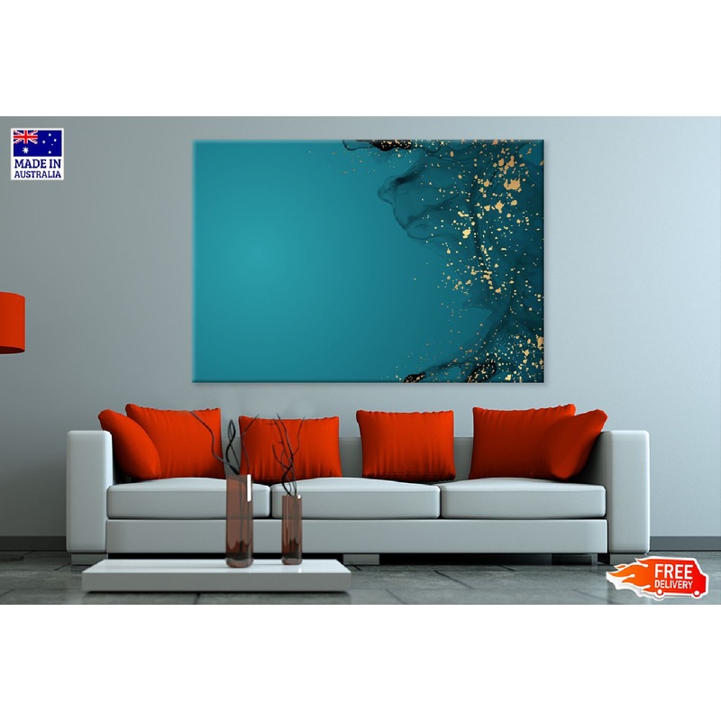 Turquoise Green & Gold Abstract Design Print 100% Australian Made