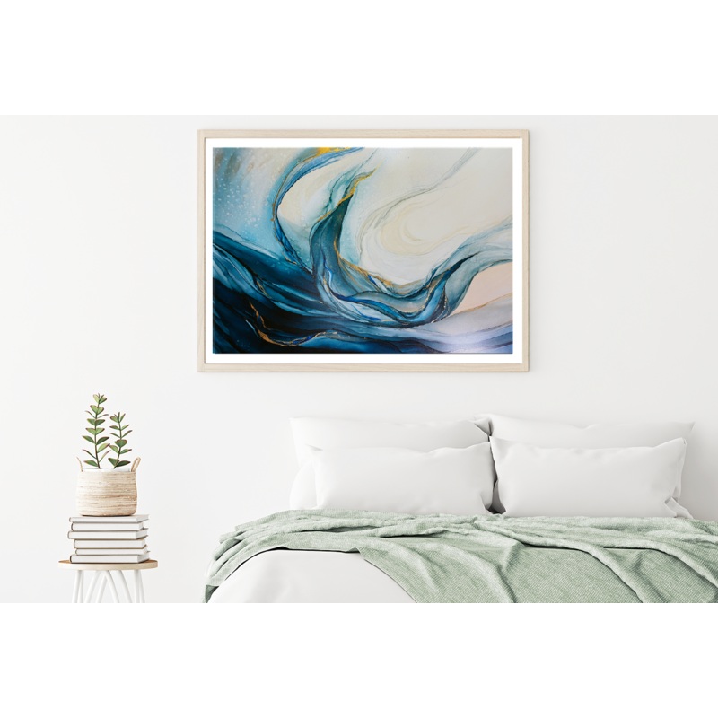 White & Blue Abstract Design Home Decor Premium Quality Poster Print Choose Your Sizes