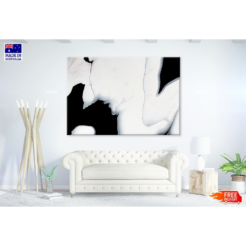 White Liquid Abstract Design Print 100% Australian Made