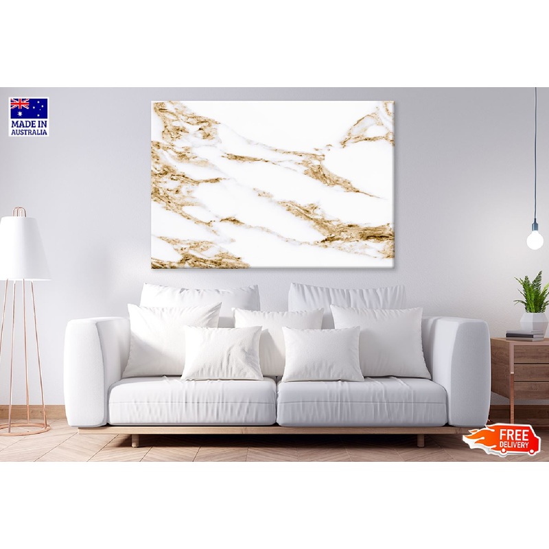 White Marble & Gold Abstract Design Print 100% Australian Made