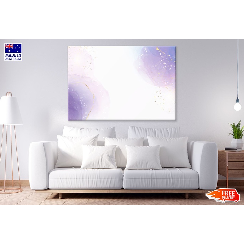 White Purple & Gold Abstract Design Print 100% Australian Made