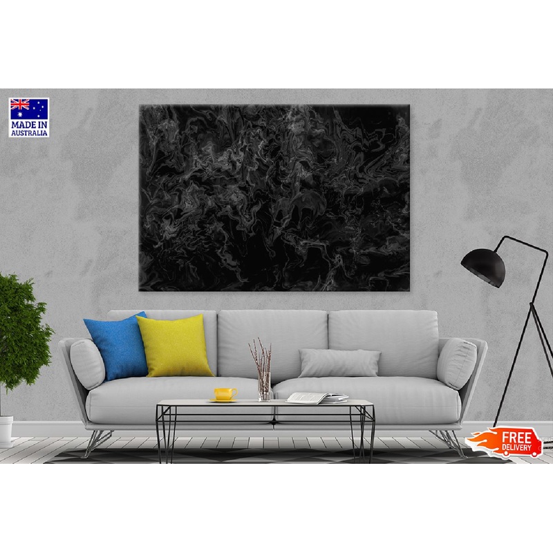 Abstract Black Grey Marble Design Print 100% Australian Made